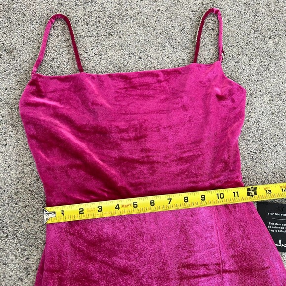 Lulus Forever Luxe Hot Pink Velvet Rhinestone Mermaid Maxi Dress Formal Size XS - Picture 16 of 16